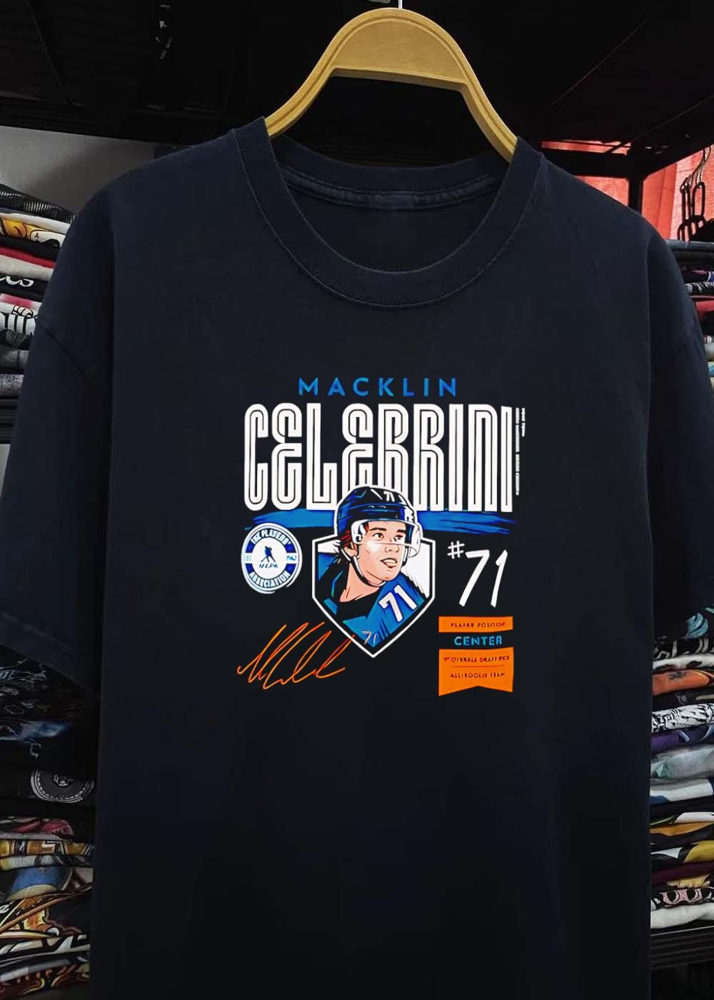 All-Rookie Team 1st Overall Draft Pick Macklin Celebrini Center NHLPA #71 T-Shirt