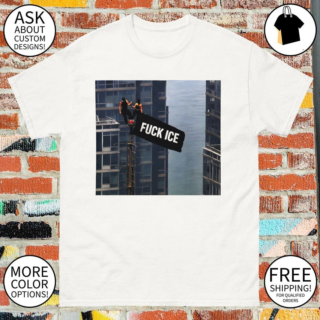 Angela Nikolau and Ivan Beerkus Empire State Building Fuck Ice flag shirt