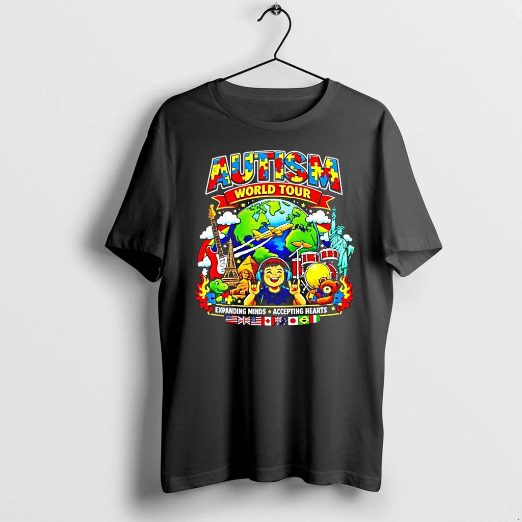 Autism World Tour Exapanding Minds Acepting Hearts Colors Tshirts Sweater