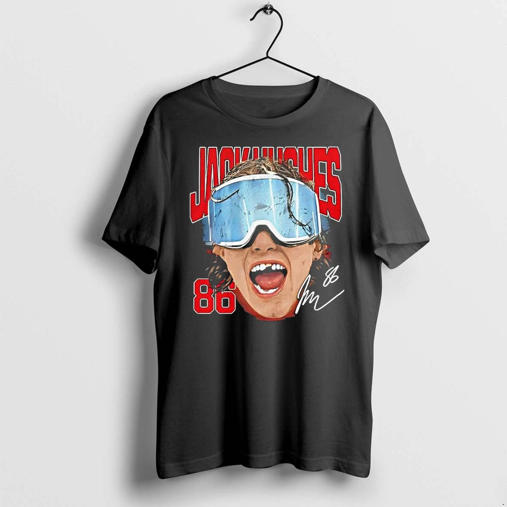 Big Face Jack Hughes New Jersey Goggles Signature Tshirts Sweater