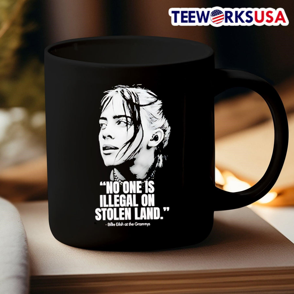 Billie Eilish At The Grammy 2026 No One Is Illegal On Stolen Land Fuck Ice Shirt