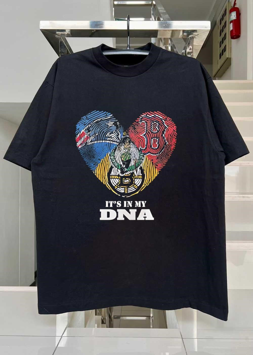 Boston Sports Fan Heart It’s in My DNA Bruins Patriots Red Sox shirt