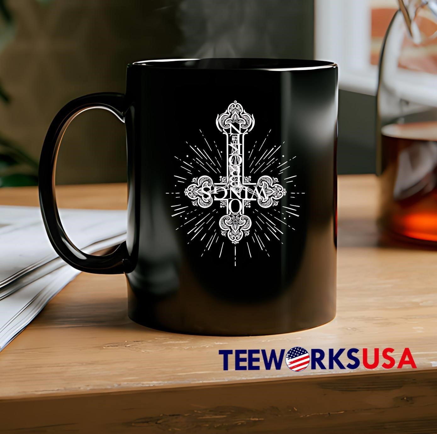 Broken Wings Inverted Cross Gothic Ornamental shirt