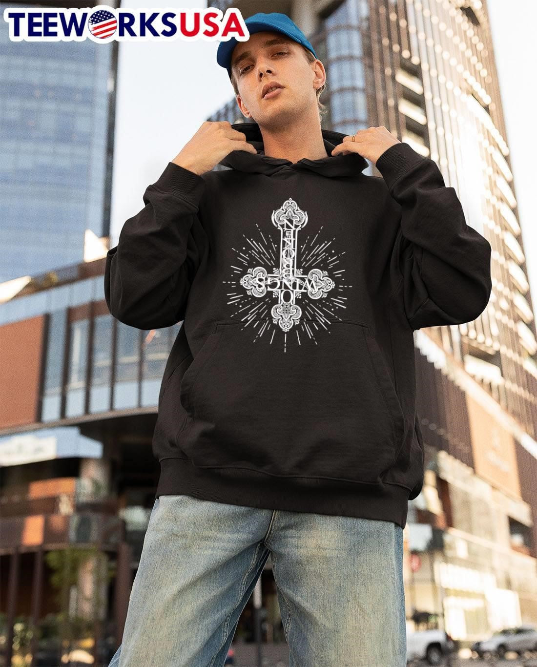 Broken Wings Inverted Cross Gothic Ornamental shirt