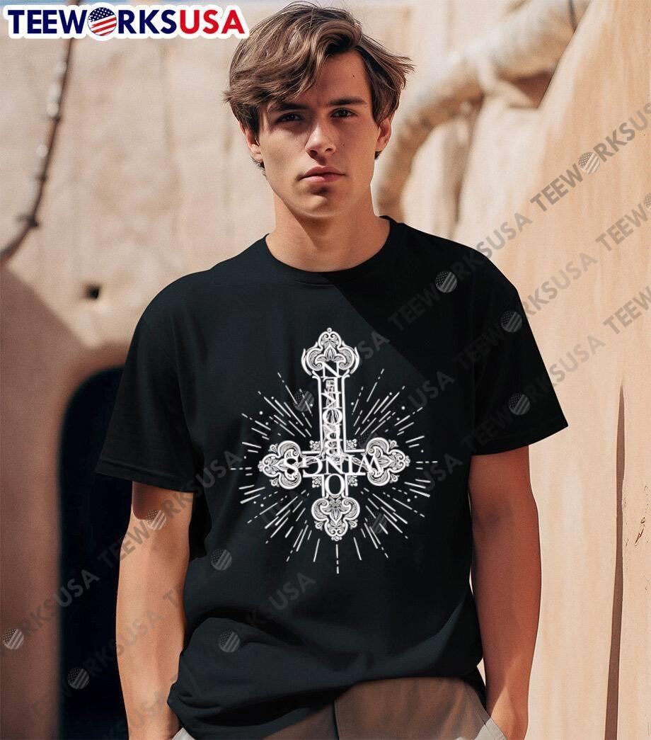 Broken Wings Inverted Cross Gothic Ornamental shirt