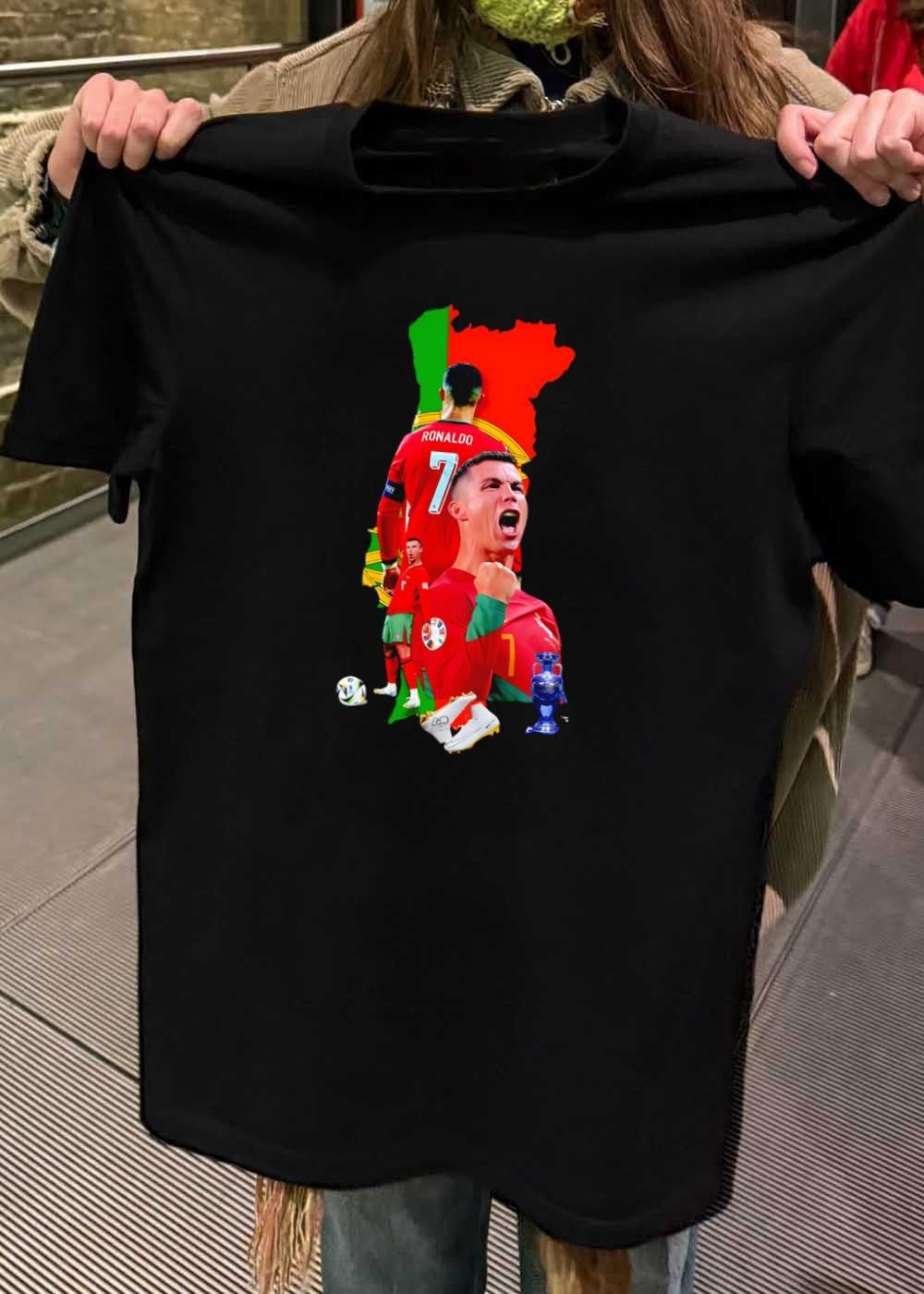 CR7 Portugal Cristiano Ronaldo Celebrating Goal Victory Portugal National Team Shirt