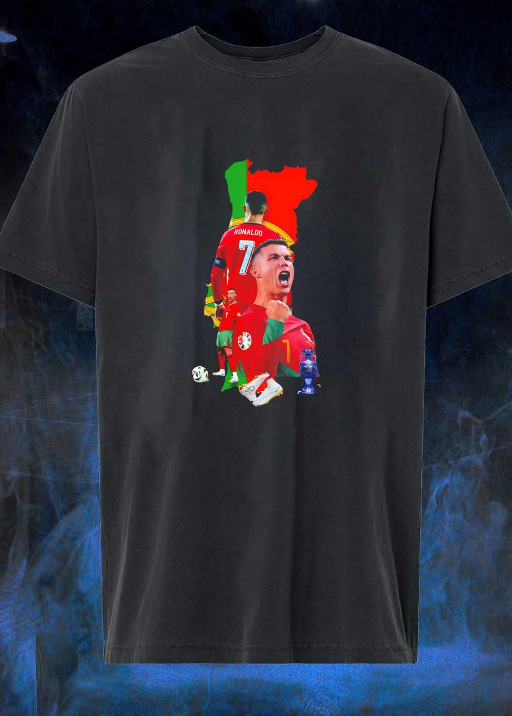 CR7 Portugal Cristiano Ronaldo Celebrating Goal Victory Portugal National Team Shirt