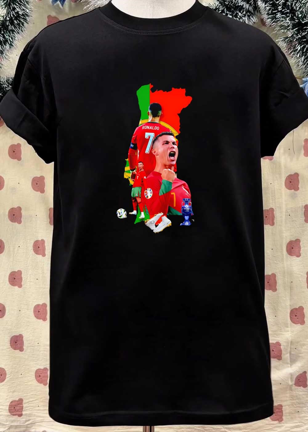 CR7 Portugal Cristiano Ronaldo Celebrating Goal Victory Portugal National Team Shirt