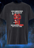 Caitlin Clark Basketball Never Underestimate a Woman who Believes in Jesus and Loves Indiana Fever T-Shirt