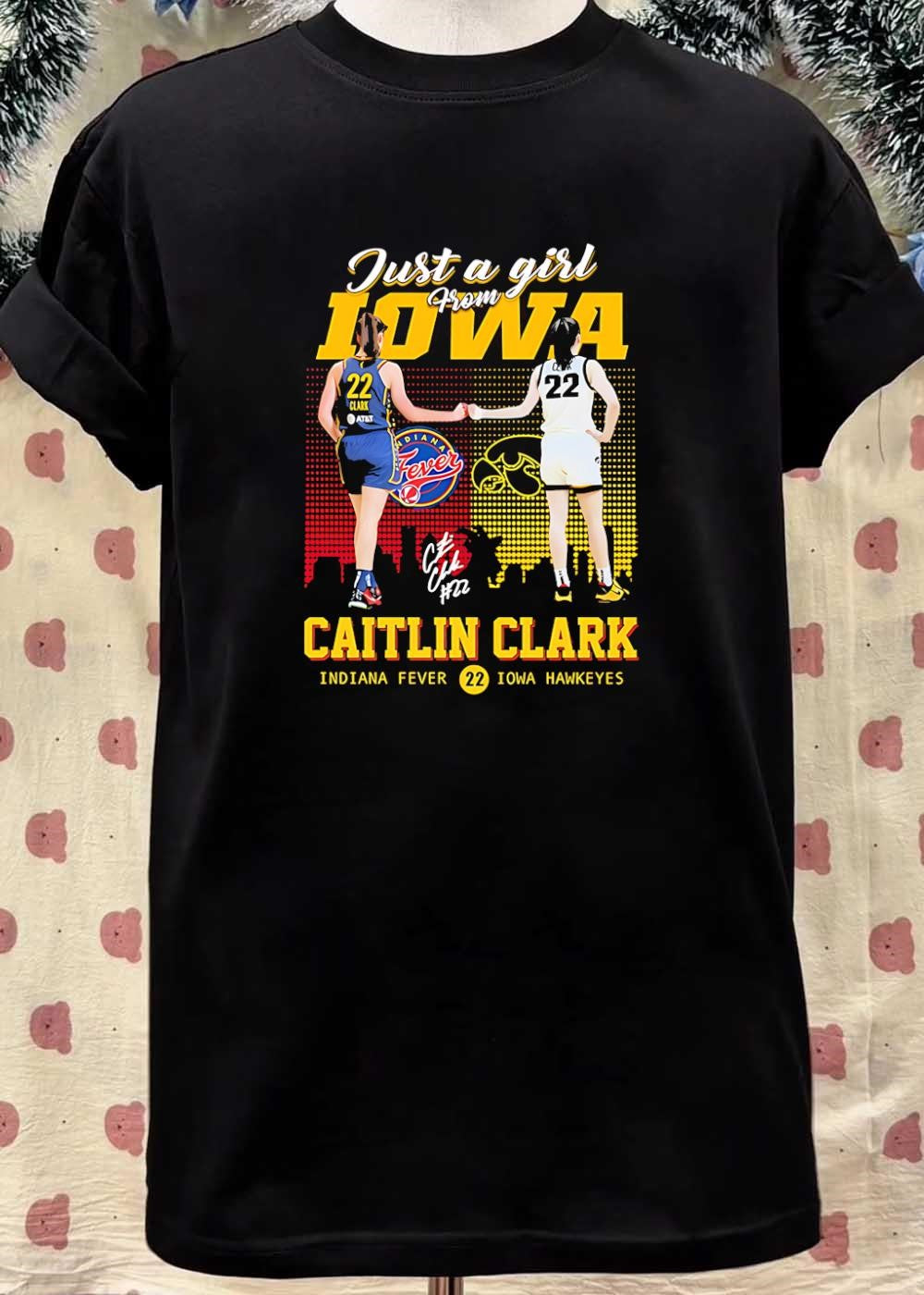 Caitlin Clark Fist Bump Just a Girl from Iowa Indiana Fever Iowa Hawkeyes Shirt
