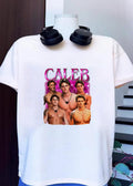 Caleb Collage Featuring Muscular Men Aesthetic Pink Graphic T-Shirt