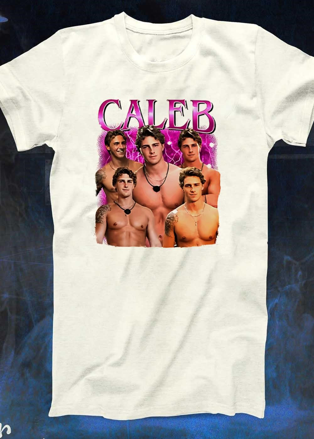 Caleb Collage Featuring Muscular Men Aesthetic Pink Graphic T-Shirt