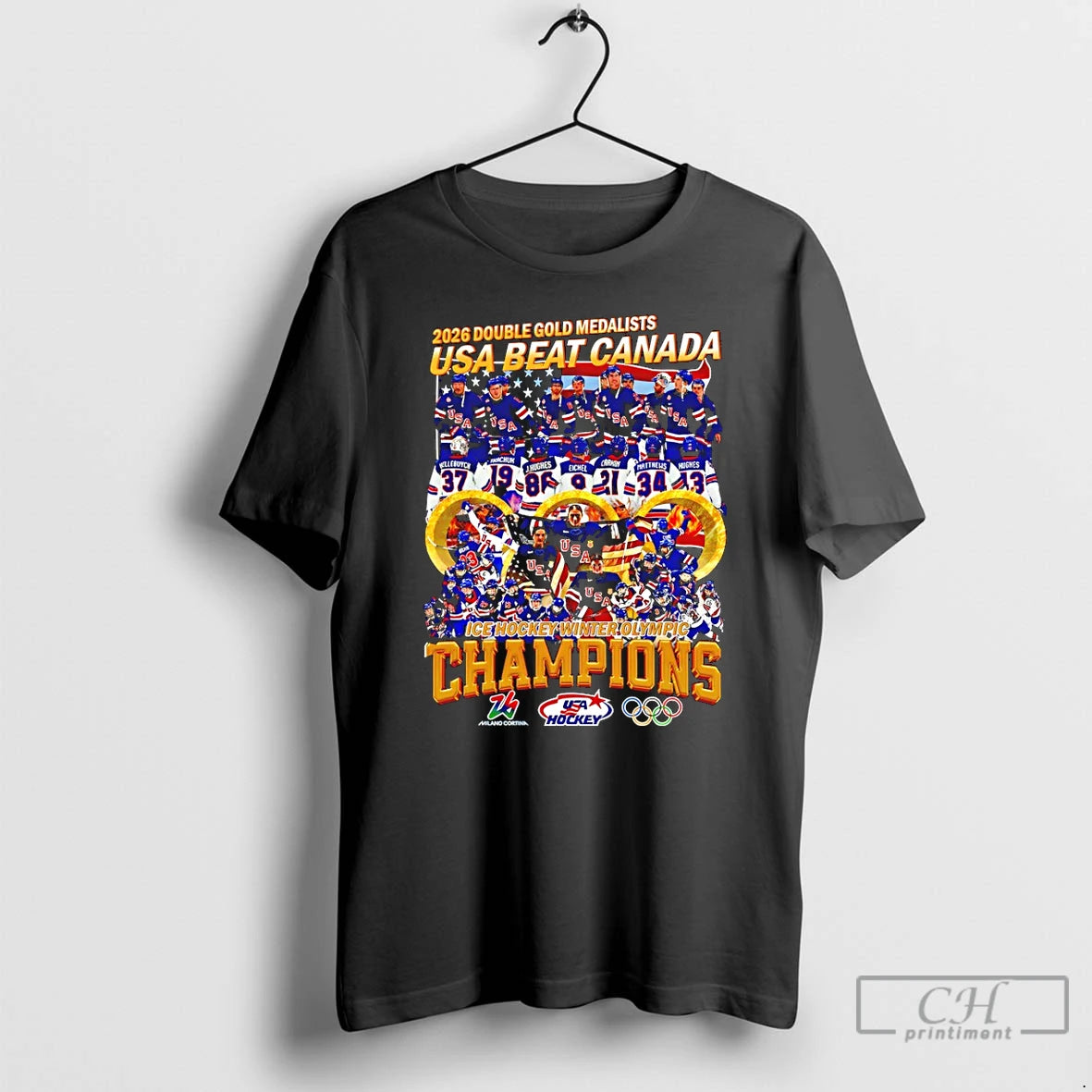 Classic 2026 Double Gold Medalists Usa Beat Canada Ice Hockey Winter Olympic 2026 T Shirts