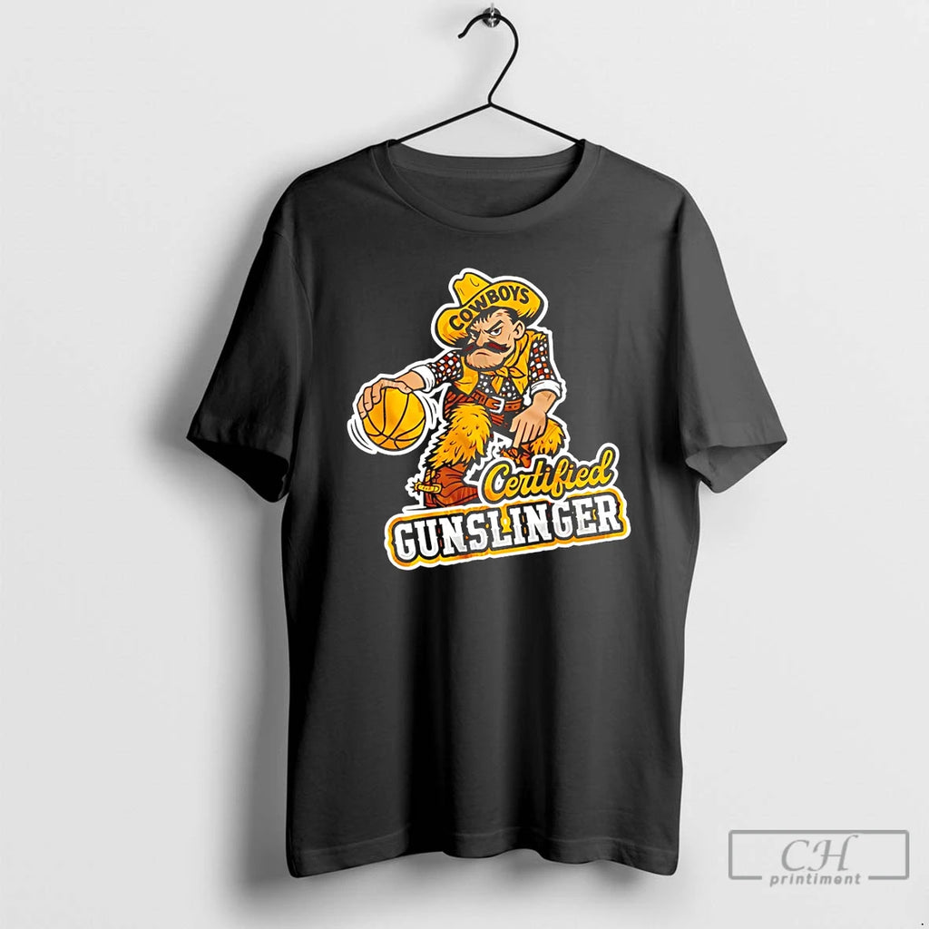 Classic Certified Gunslinger Wyoming Cowboys Basketball Mascot Vintage Logo