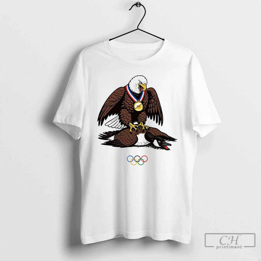 Classic Eagle Usa Hockey Gold Medalists On Top Of The World Olympic 2026 T Shirts