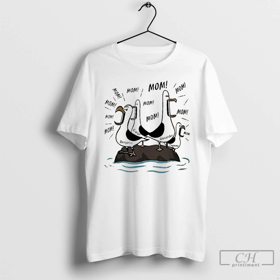 Classic Funny Seagull Mom Island Chaos Graphic