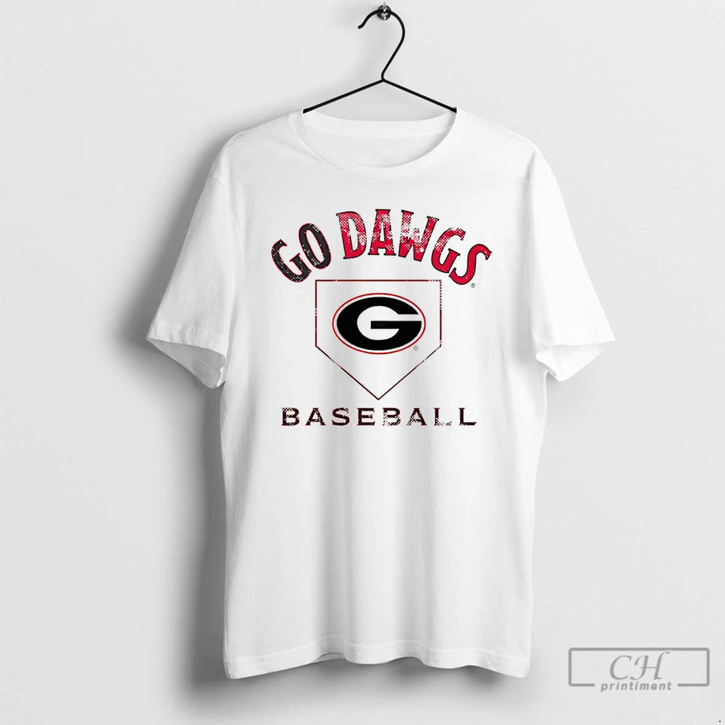 Classic Georgia Bulldogs Baseball Home Plate Go Dawgs Logo