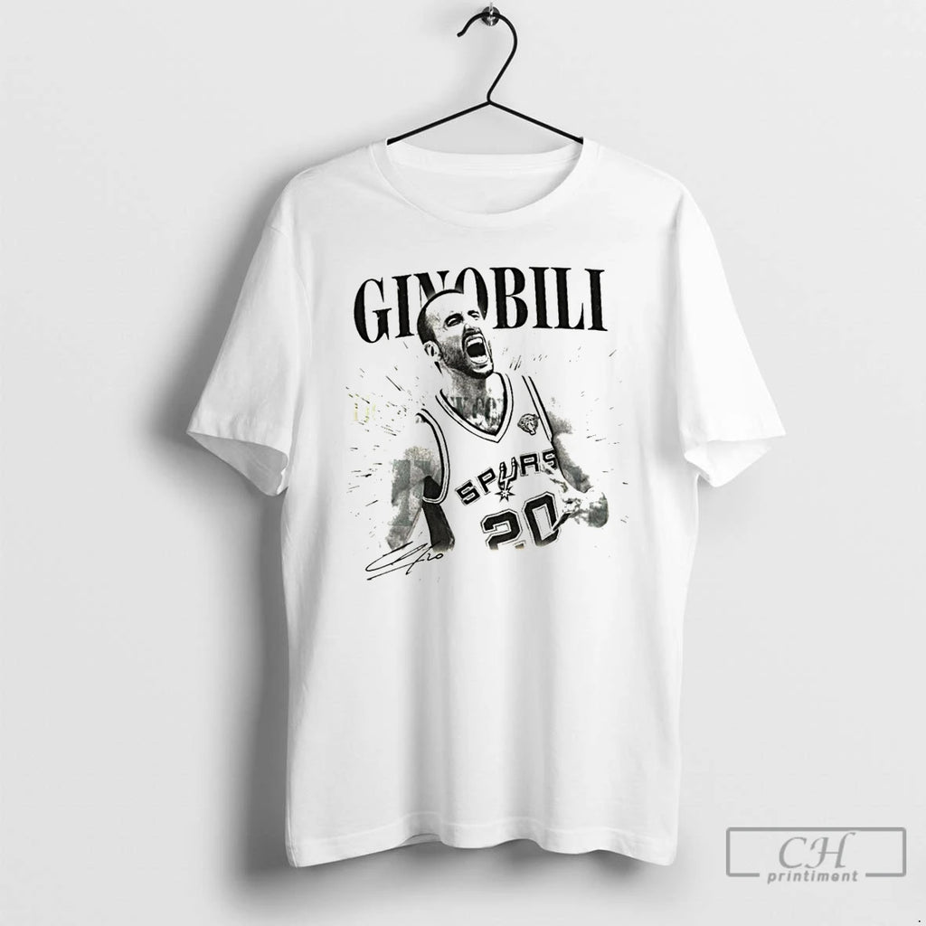 Classic Ginobili Retro Spurs Basketball Graphic