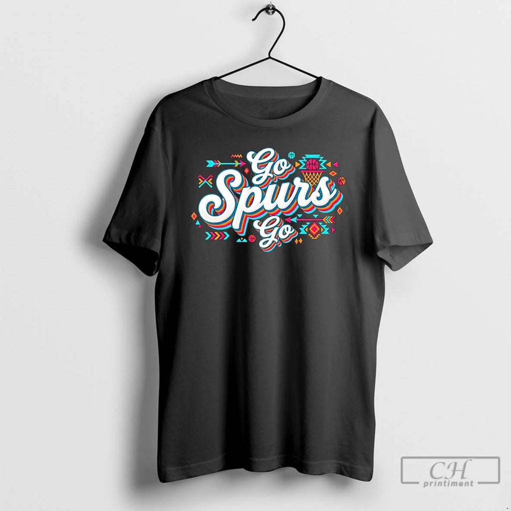 Classic Go Spurs Go Retro Basketball