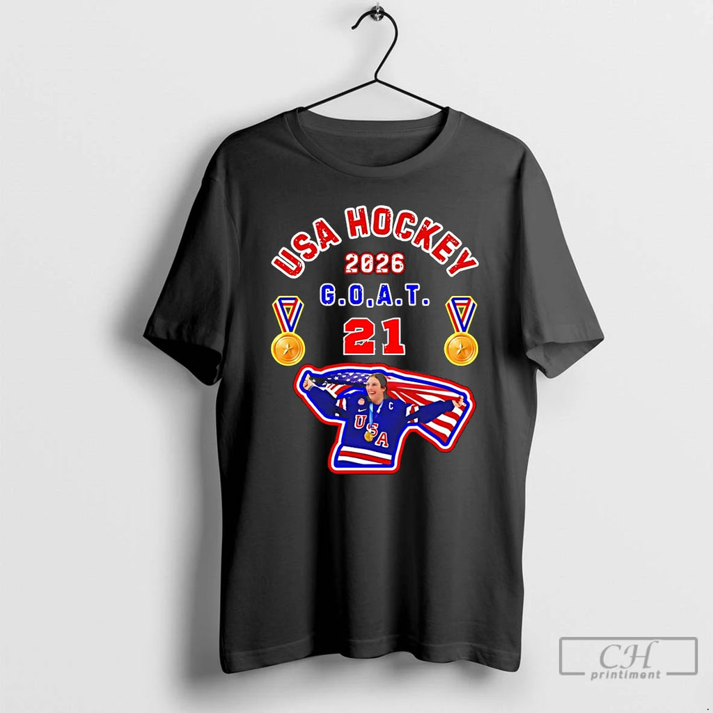 Classic Hilary Knight Usa Hockey Goat 21 Legend Winter Sports 2026 American Flag T Shirts