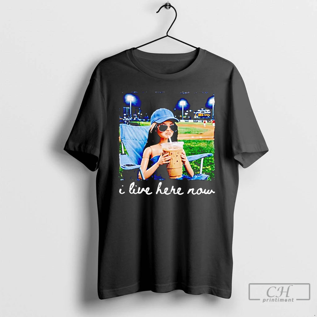 Classic I Live Here Now Funny Ballfield Baseball Girl Softball Meme
