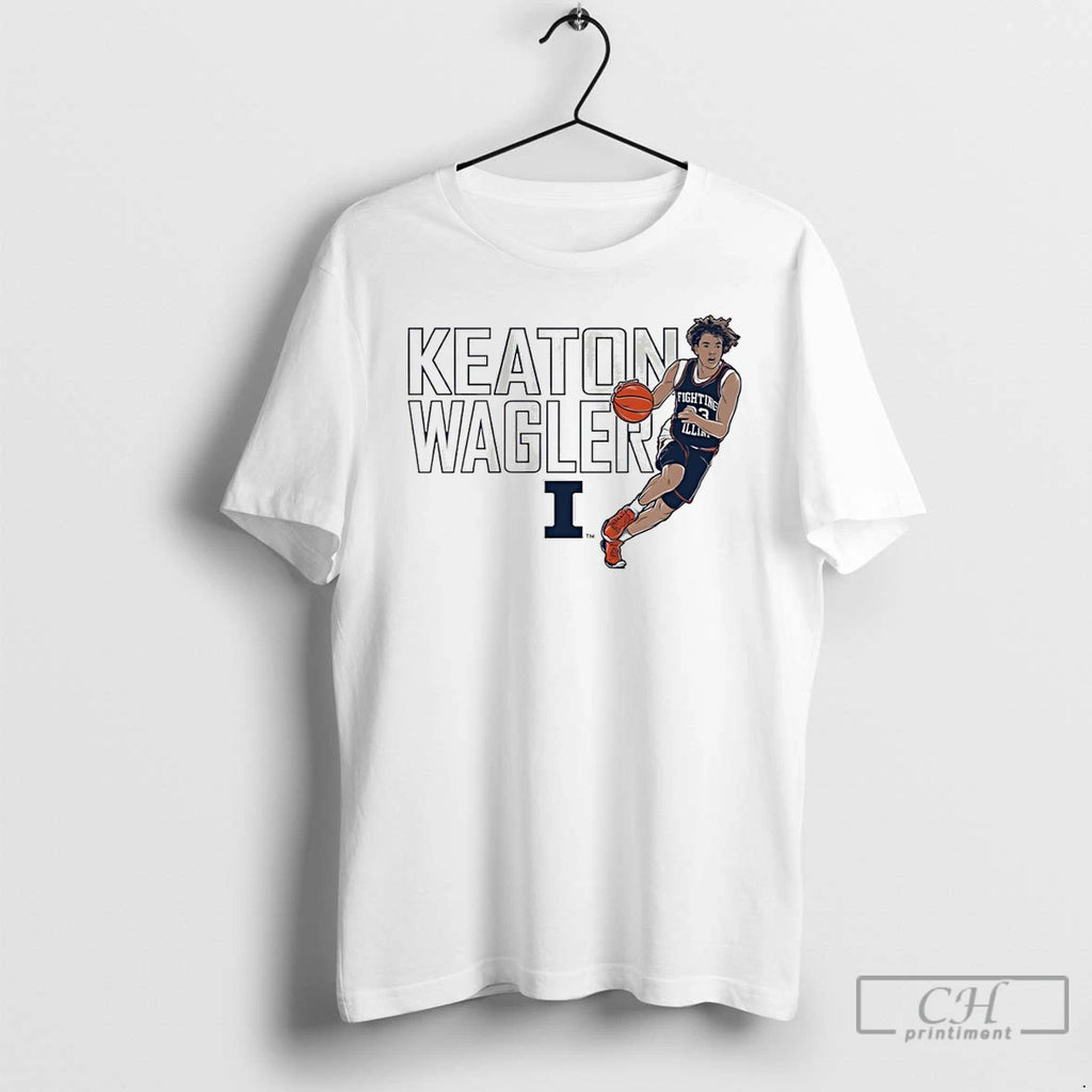 Classic Illinois Fighting Illini Basketball Keaton Wagler Name Pose