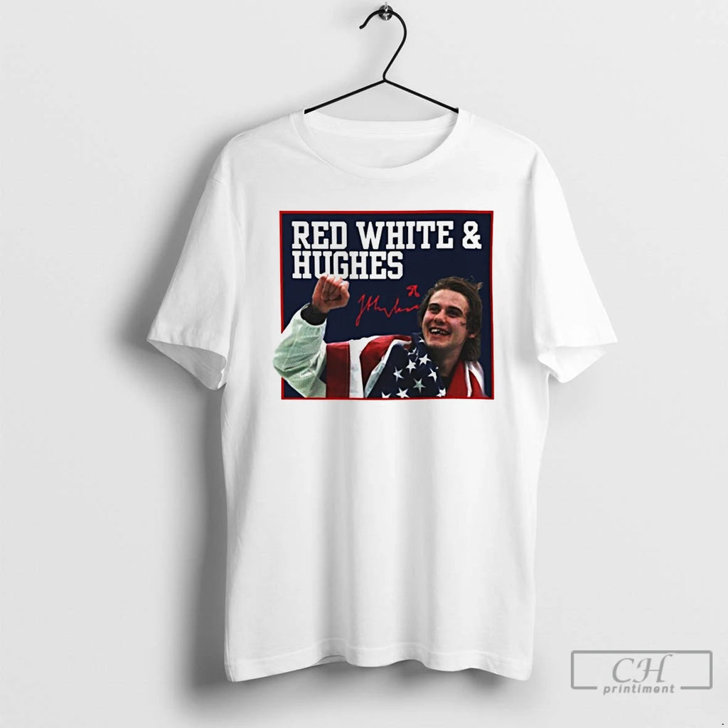Classic Jack Hughes Bloody Blood Sweat And Teeth Red White Hughes