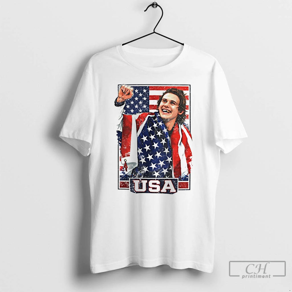 Classic Jack Hughes Usa Hockey Patriotic Hockey Fan American Flag Olympic 2026 T Shirts Sweater