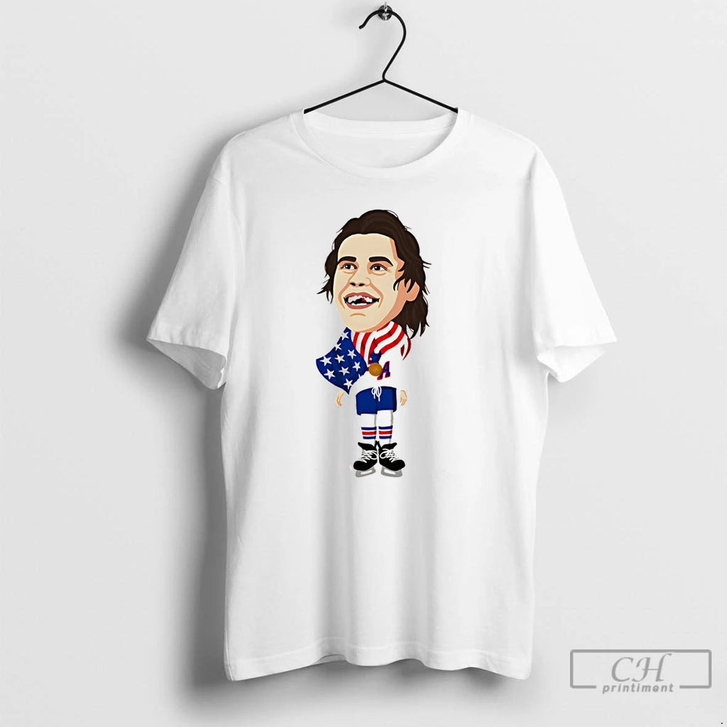Classic Jack Hughes Cartoon Usa Hockey Gold Medal Olympic 2026 American Flag T Shirts Sweater