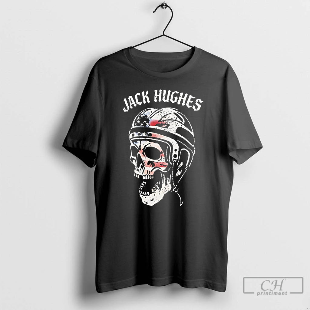 Classic Jack Hughes Skull Usa Hockey Olympic 2026 Vintage