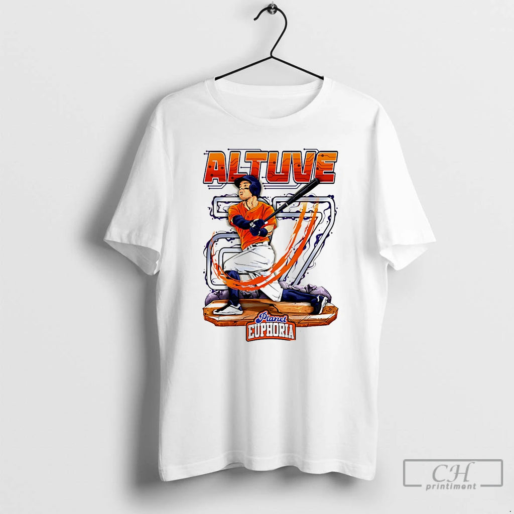 Classic Jose Altuve Houston Astros Hand Drawn Artwork