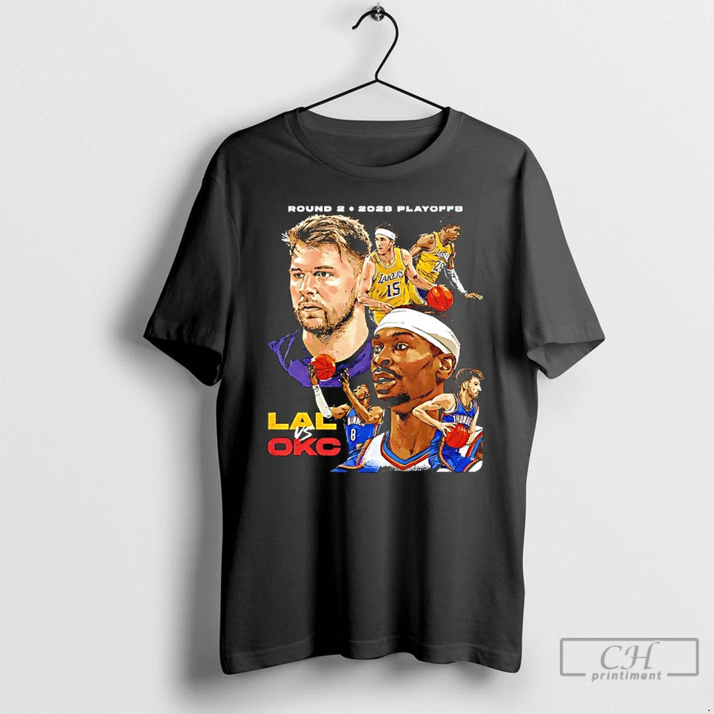 Classic Oklahoma City Thunder Vs Los Angeles Lakers 2026 Nba Playoffs Round 2 T Shirts