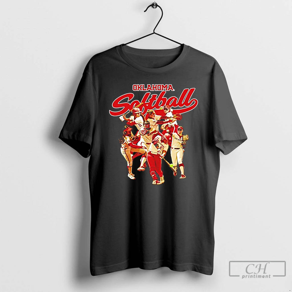 Classic Oklahoma Sooners Softball Player Collage Graphic