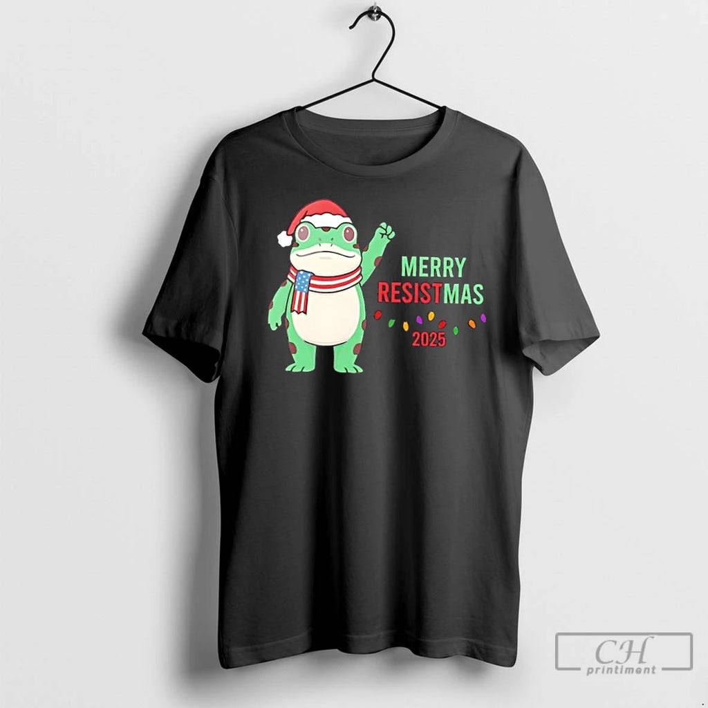 Classic Portland Protest Frog Merry Resistmas 2025 Christmas
