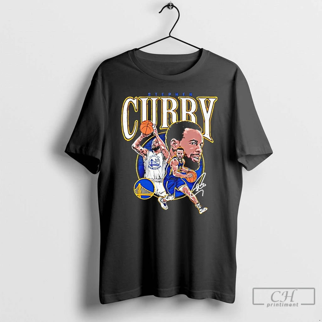Classic Steph Curry Golden State Warriors Collage Graphic Signature