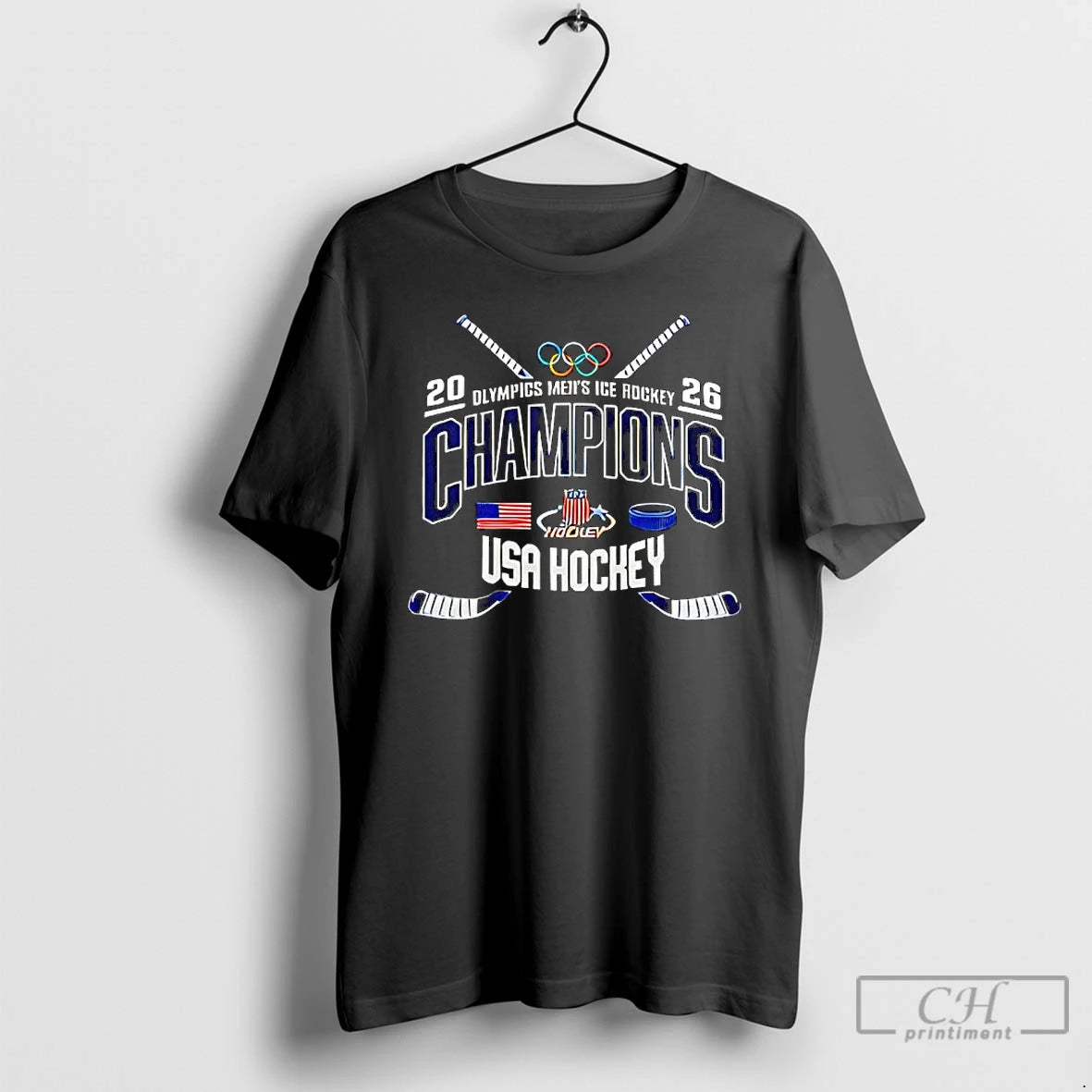 Classic Team Usa 2026 Olympic Mens Ice Hockey Champions Graphic
