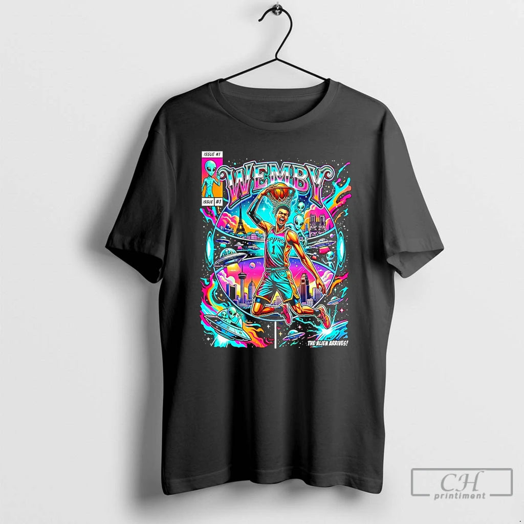 Classic The Alien Arrives Wemby Victor Wembanyama San Antonio Spurs Basketball Nba 2026 T Shirts