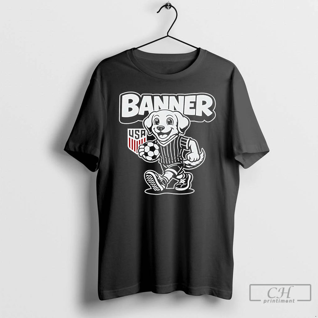 Classic Us Soccer Mascot Banner 2026