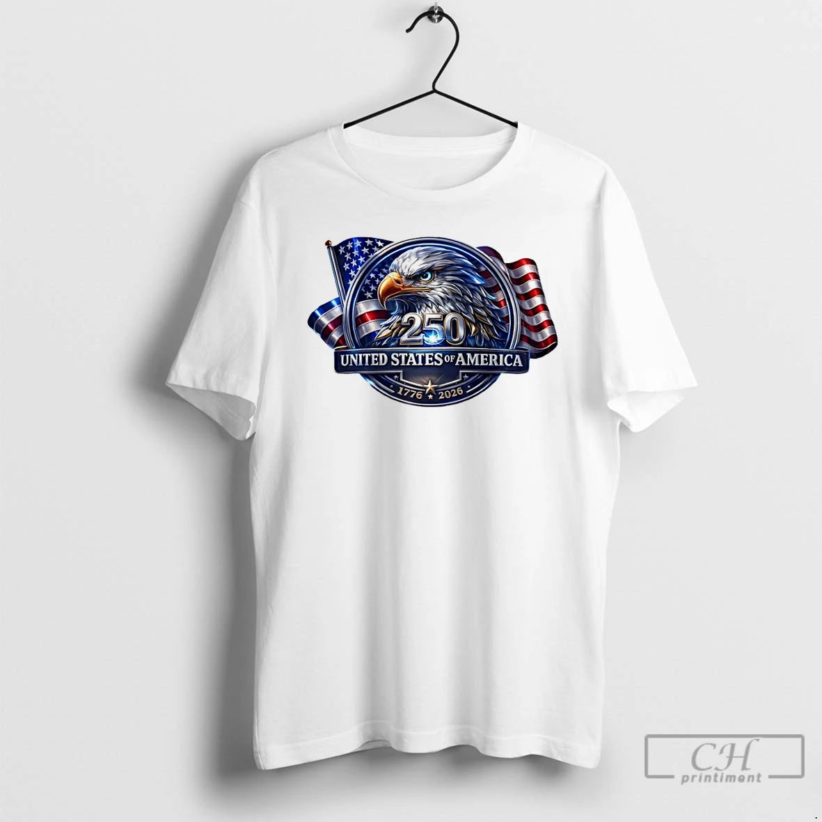 Classic Usa 250th Anniversary Eagle Emblem American Patriot