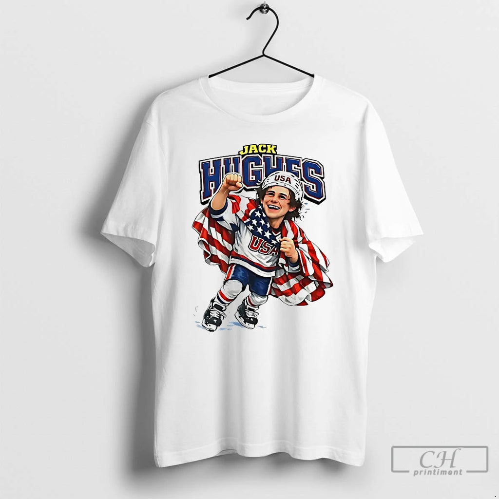Classic Usa Hockey Jack Hughes Caricature