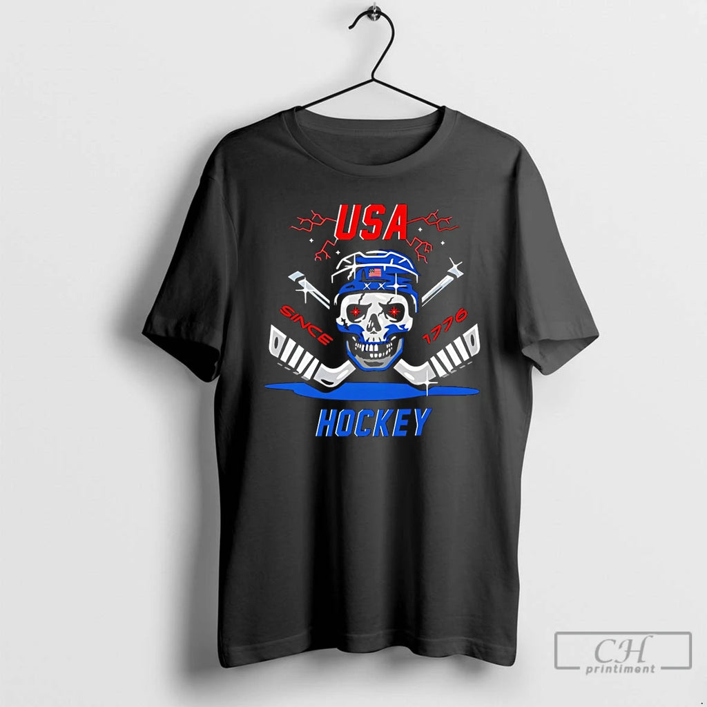 Classic Usa Hockey Skull Since 1776 Champions Olympic 2026 Vintage