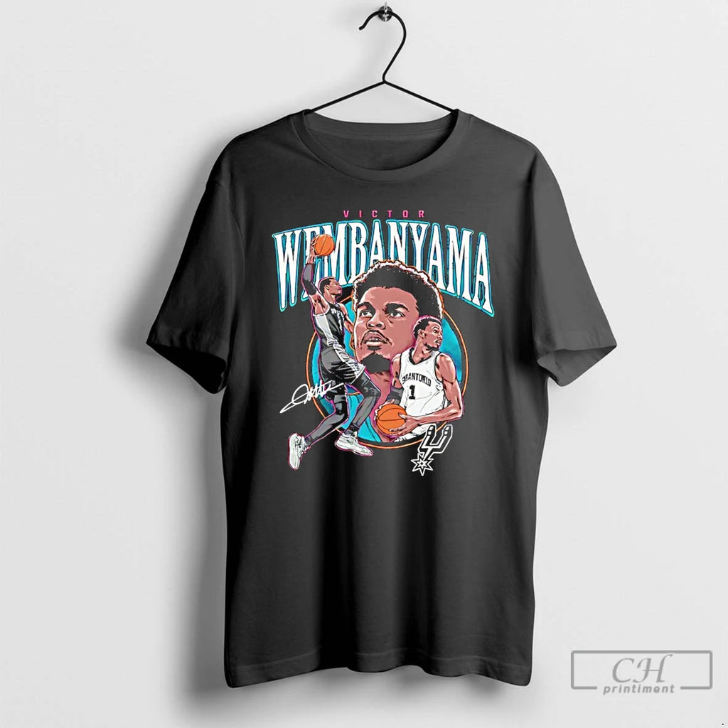 Classic Victor Wembanyama San Antonio Spurs Player Collage Signature