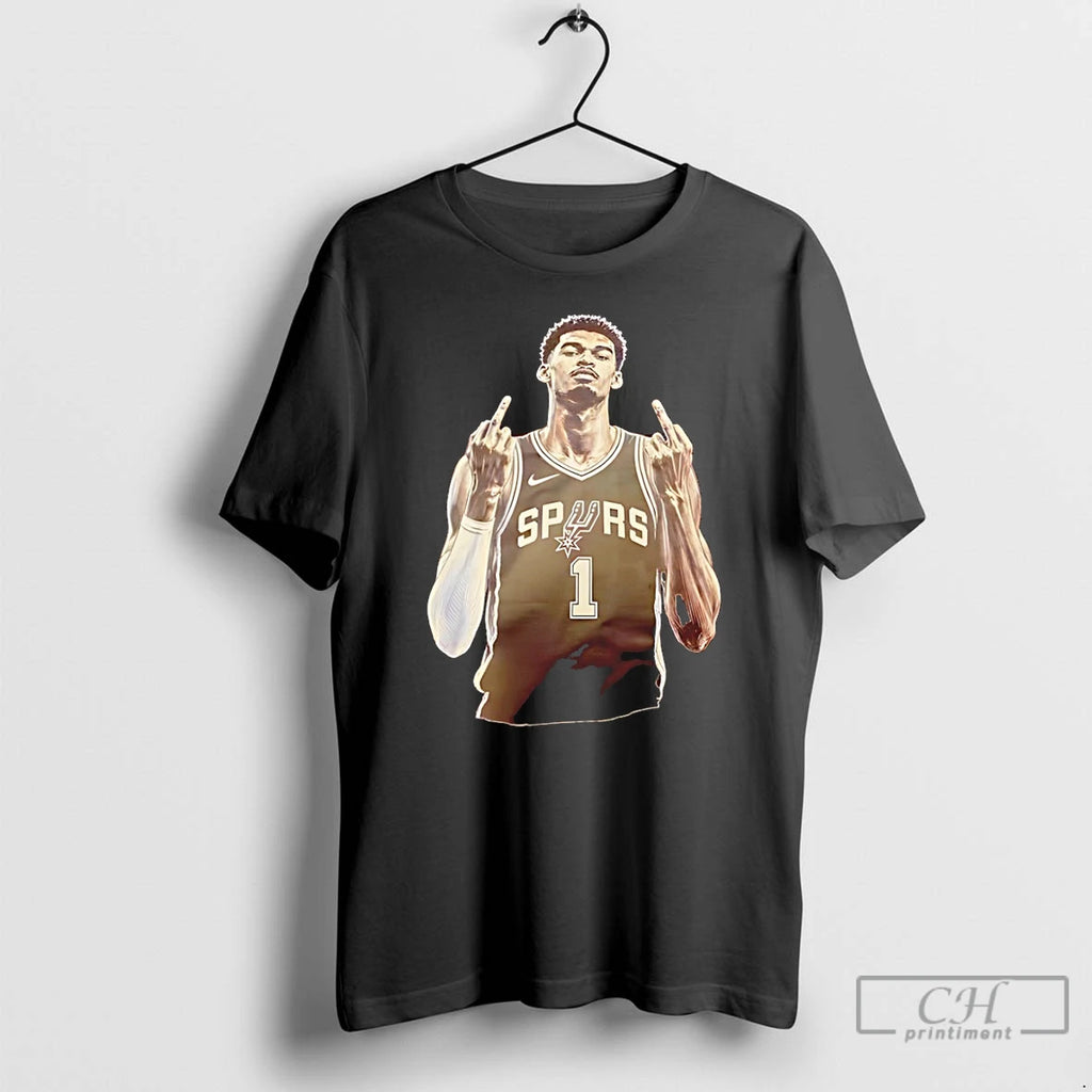 Classic Victor Wembanyama Middle Finger San Antonio Spurs Nba Basketball Vintage