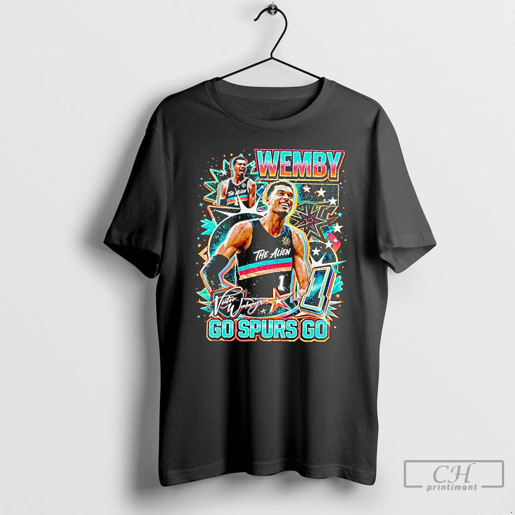 Classic Wemby The Alien 90s Vintage Bootleg Go Spurs Go