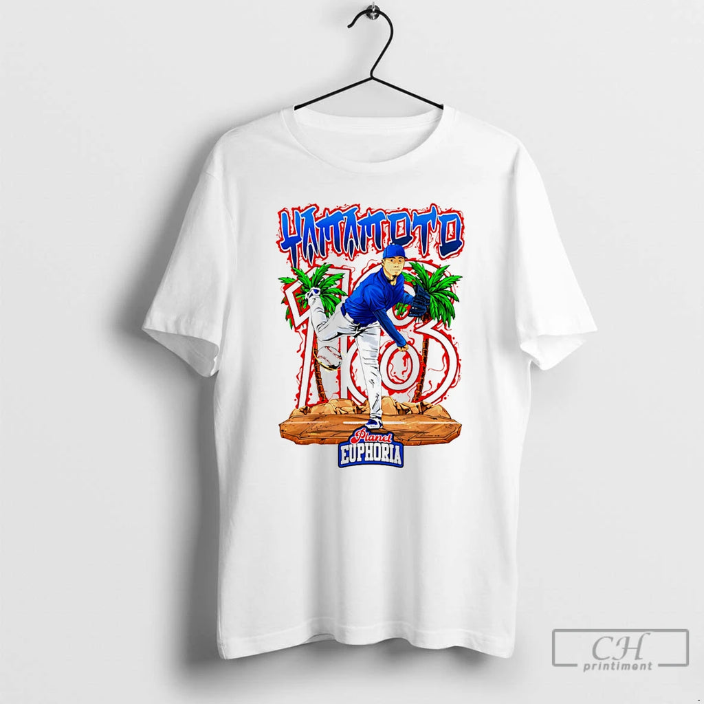 Classic Yoshinobu Yamamoto Los Angeles Dodgers Hand Drawn Artwork