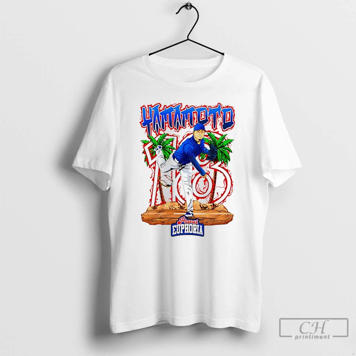 Classic Yoshinobu Yamamoto Los Angeles Dodgers Hand Drawn Artwork