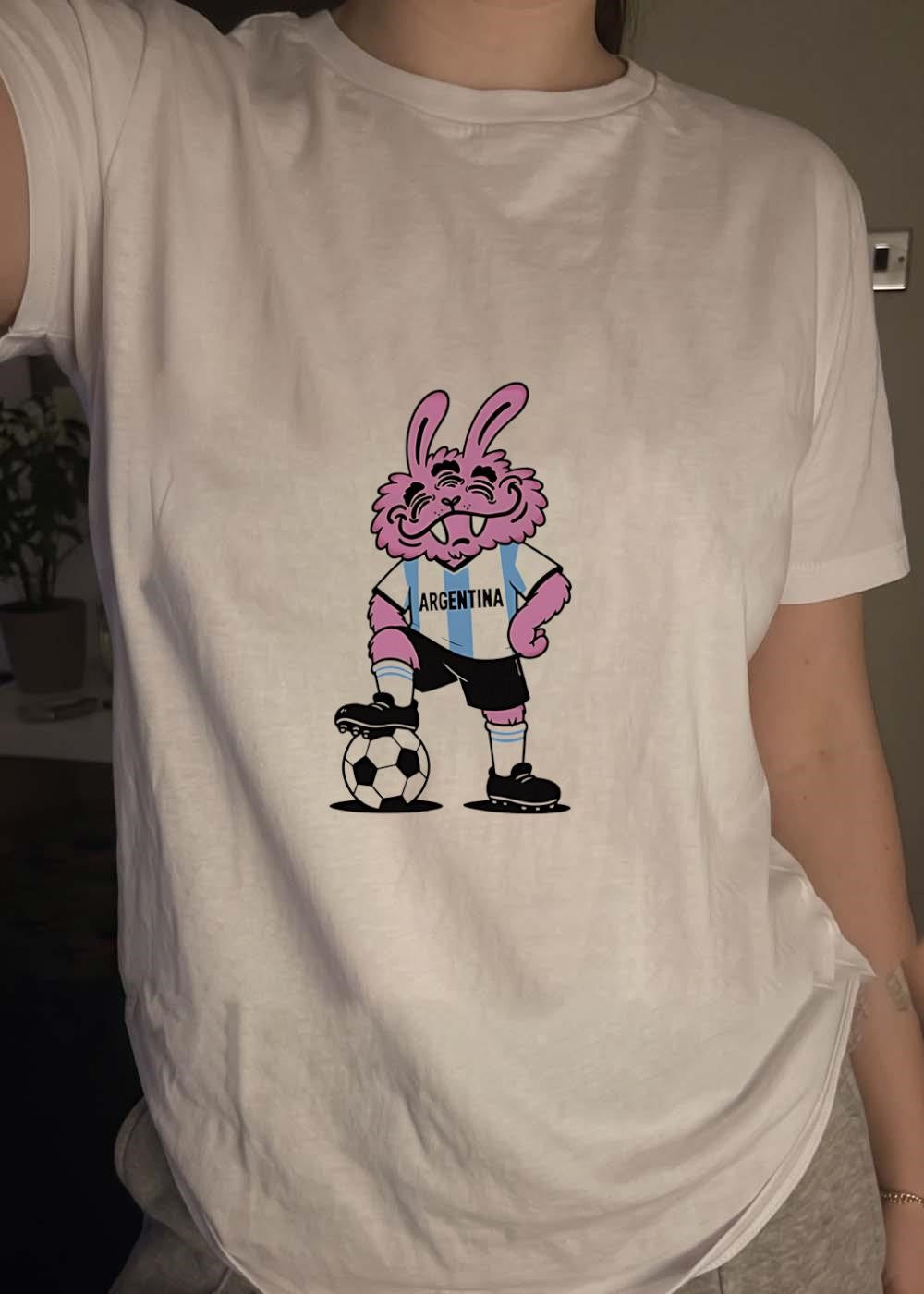 Cool Pink Monster Mascot Sport Art Argentina Shirt