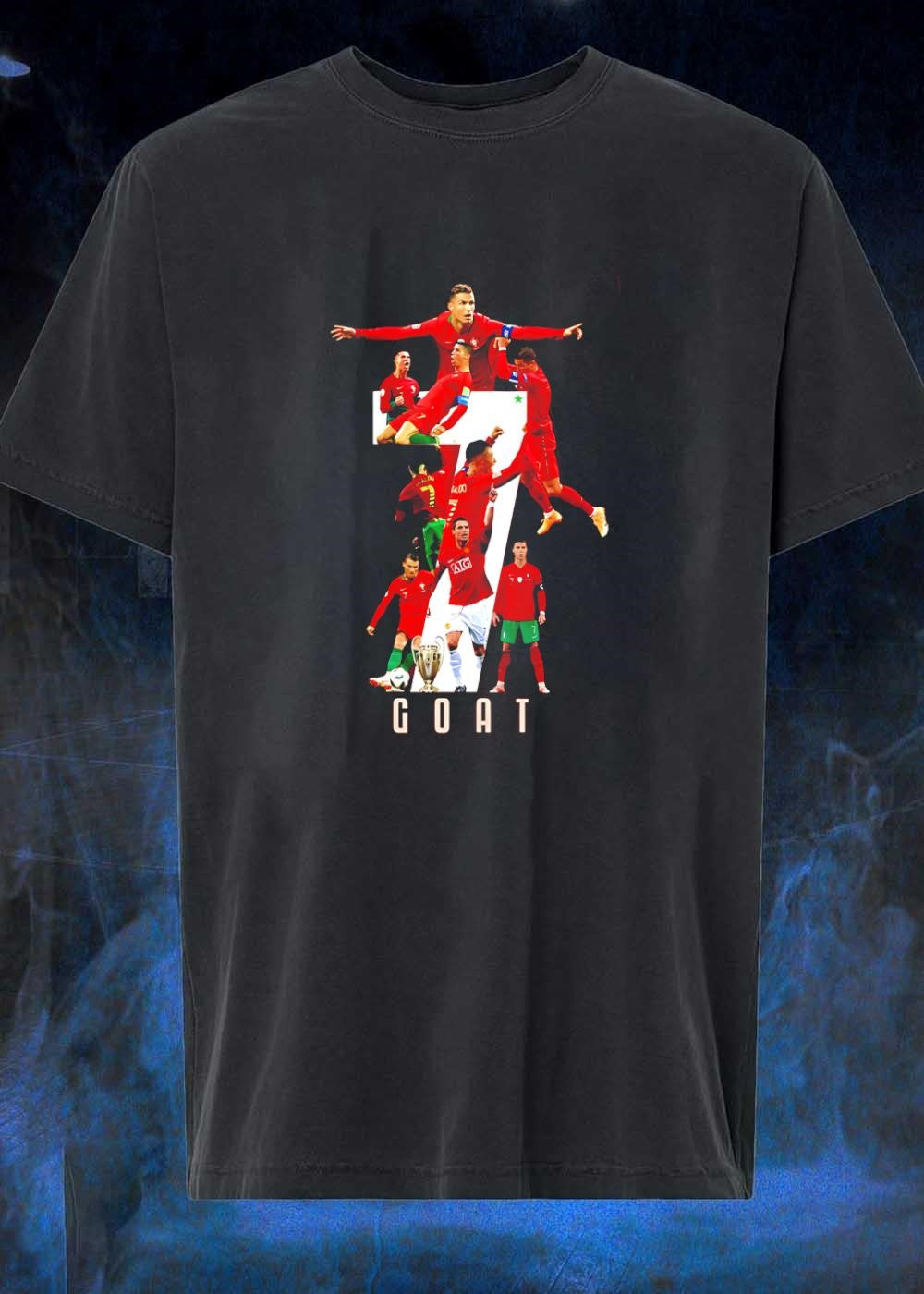 Cristiano Ronaldo Celebrating Goals and Playing Soccer 7 GOAT Portugal Shirt