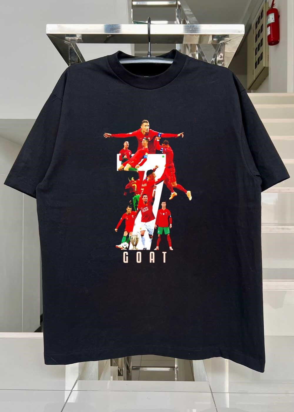 Cristiano Ronaldo Celebrating Goals and Playing Soccer 7 GOAT Portugal Shirt