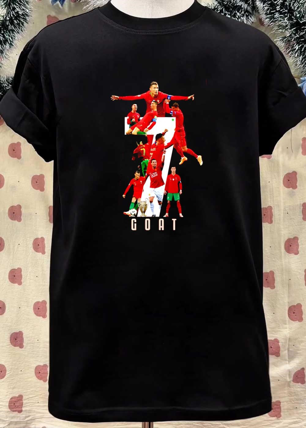 Cristiano Ronaldo Celebrating Goals and Playing Soccer 7 GOAT Portugal Shirt